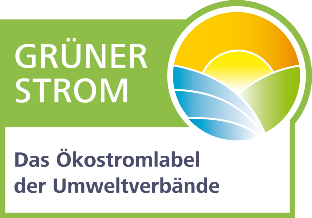 Grüner Strom Logo. Das Ökostromlabel der Umweltverbände