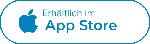 Erhältlich im App Store in blauer Schrift in einem blauen Kreis