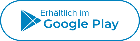 Erhältlich im Google Play in blauer Schrift in einem blauen Kreis